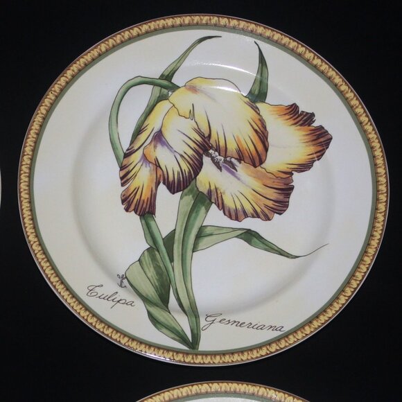 American Atelier Botanical Plates | Vintage Salad Lunch Dessert Plates - Picture 3 of 6
